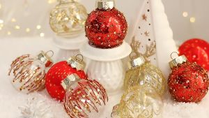 NUVOX 10PCS Christmas Balls Red Gold Christmas Ornaments for Christmas Tree Ornaments Shatterproof Christmas Tree Decorations