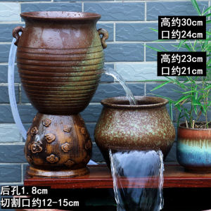 Ecological Ancient Method Waterfall Fish Tank Oxygenation Circulation Decorative Landscape Courtyard DIY Filter Hydroponics Pot