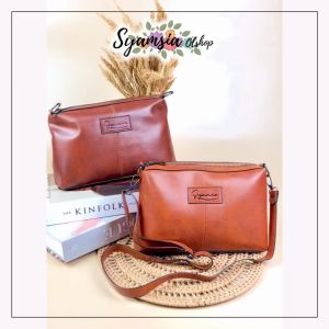 Lania Tas Wanita Selempang Casual Kulit Sintetis Simpel Kekinian terbaru Viral 2024 Slingbag Cewek