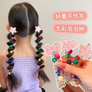 เครื่องมือผูกผมเด็กผู้หญิง Bubble Braid อุปกรณ์เสริมผมหางม้าสายโทรศัพท์ ยืดได้ วง < Ne1> เครื่องประดับแฟชั่นสําหรับเด็ก