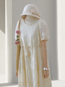 Stunning Embroidered See-through Summer Dress Set for Women Beautiful Base Tank Top Bubble Sleeve Loose Waist A-line Skirt