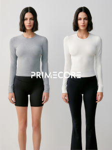Primecore Long Sleeve Slim Fit T-Shirt Basic Style Underwear Single Wear Cotton Casual round Neck Top for Summer 2023