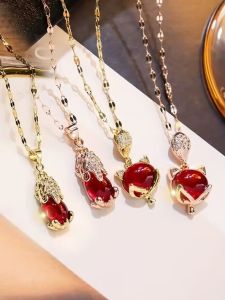 Vòng Cổ Mặt Dây Chuyền Cáo Bằng Thép Titan Nữ Dây Chuyền Xương Đòn Tươi Tươi Thiết Kế Phụ Kiện Trang Sức Thời Trang Dây Chuyền Xương Đòn Quyến Rũ Cáo Nhỏ