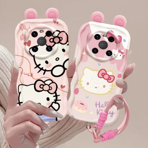 Huawei Mate40 Silicone Phone Case Full Cover Cute Cartoon Character Bracelet Womens Style Protective Shell Anti-Fall Trendy