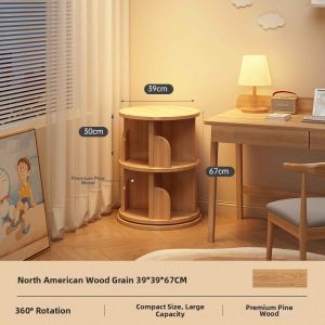 OYIla | Rotating Solid Wood Bookshelf