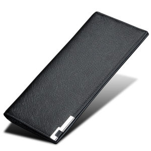Baellerry Mens Minimalist Long Wallet Monochromatic PU Leather RFID Blocking Slim Billfold Business Essential