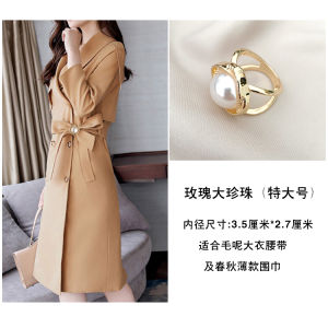 2023 New Arrival High-Grade Scarf Buckle Minimalist Easiest for Match Pearl Buckle Multifunctional Dual-Use Small Square Towel Silk Scarf Clothes Corner Buckle