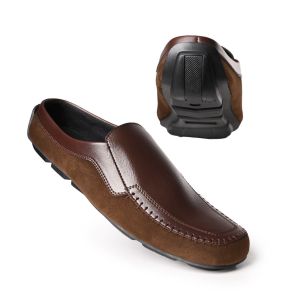 Rionz Tores Brown - Sepatu Bustong Slip on Formal Kulit PU Hitam Coklat