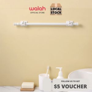 Punch-free Shower Curtain Rod Telescopic Pole Multi Purpose Extendable Sticks Clothes Hanger Rods White