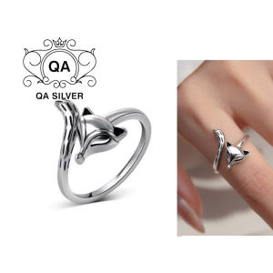 Nhẫn bạc 925 nữ hồ ly cáo đào hoa may mắn S925 FOX QA SILVER Ring RI241201