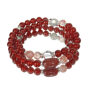 Original Design Double Layer White Enhancing Red Agate New Chinese Style Bracelet Fashionable Jewelry for Women