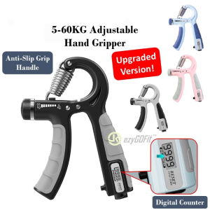 ezyGOFit 5-60Kg Hand Gripper Grip Strengthener Exercise - Handgrip Forearm Strength Training Gym - Counter Adjustable Non Slip