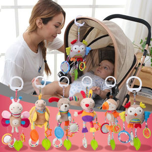 Baby Hanging Carriage Toy Seatbelt Baby Rattles Bedside Windchimes Infant Toys 0-3 Years Old Boys Girls Soft Plush Toys