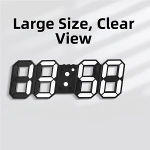 Large 3D LED Digital Wall & Desk Clock