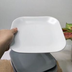 จาน จานเซรามิก เซรามิก จานน่ารัก 8นิ้ว มินิมอล จานเค้ก ทรงสี่เหลี่ยม เข้าไมโครเวฟได้