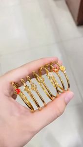 Gelang anak baby emas asli kadar 70 16k bangle bayi strawberry bunga bintang clover merah ice cream dino stoberi ungu pink warna warni boneka