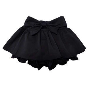 Váy Ngắn Xếp Ly Màu Đen Đơn Giản Ngọt Ngào Cho Bé Gái Mùa Hè 2025 Váy Ngắn Chữ a Cạp Cao Có Nơ Bướm Đa Năng Phong Cách Hàn Quốc