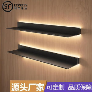 Aluminum Alloy LED Illuminated L-Shaped Shelf Storage Wall Mounted Display Rack Modern Minimalist Home Furniture Organizer