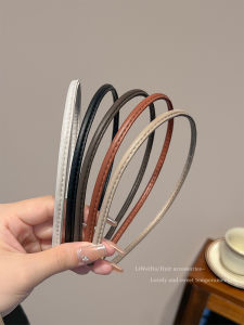 Elegant Leather Hairband Womens Fine Hair Hoop Simple Stylish Face Washing Hairpin Versatile Summer Headwear Accessory