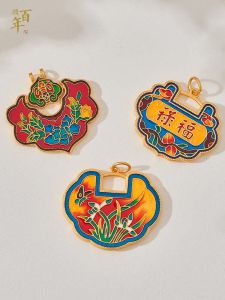 Traditional Chinese Luckling Lock Pendant DIY Accessories Beads Sweater Chain Fashion Jewelry Alloy Silver Gold Color Alloy