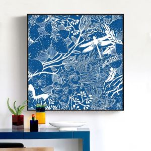 Modern Minimalist Klein Blue Abstract Artwork Decorative Painting for Living Room Restaurant Sofa Background Luxury Hanging Picture
