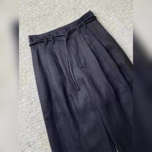 YUFUQING | New Chinese Style Retro Linen Wide Leg Pants Women Summer High Waist Slim Straight Long Trousers Black Comfortable Loose Fit
