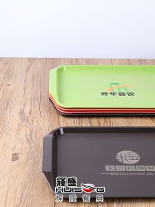 【Green Grass】43*30cm Rectangular Plastic Tray Non-Slip Serving Plate Food Serving Tray Burger Fries Tray/Fast Food Tray Food and Beverages Fruit tray