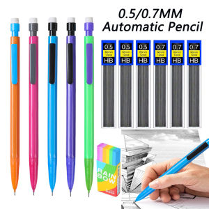 New Creative 5Color Mechanical Pencil Set With Top Eraser 0.5/0.7mm Lead Filling for Writing School Automatic Pencil Stationery