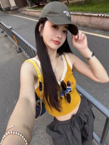 Áo Ba Lỗ Không Tay American Dachshund Dog Vest Dành Cho Nữ Mùa Hè 2025 Áo Khoác Ngoài Gợi Cảm Không Tay Ngắn Thêu Họa Tiết Động Vật