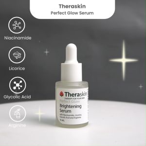 Theraskin BPOM Perfect Glow Brightening Serum - Serum Malam Glowing Glycolic Acid untuk Kulit Kusam dan Noda Bekas Jerawat dengan Niacinamide Licorice dan Glycolic Acid