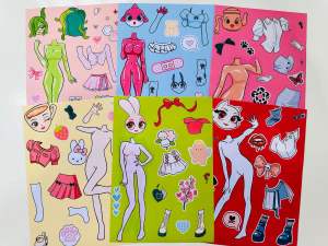 Set 6in1 sticker phối trang phục gen Z dễ thương (sáng tạo giải trí cho bé)