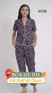 [Mua 3 giảm 20% mua 2 giảm 15%]  Bộ Đồ Kate Dài Nữ Vincy Thoáng Mát BKD075W01