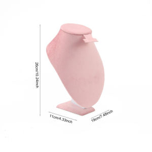 1pc Pink Velvet Jewelry Display Stand Earrings Ring Holder Bracelet Pendant Necklace Storage Tray Organizer Window Showcase Prop