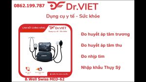 Máy đo huyết áp cơ B.Well Swiss MED-62 -- Thiết bị đo huyết áp tâm trương tâm thu và nhịp tim