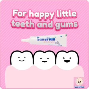 (BUNDLE OF 2) SansFluo Natural Teething Gel w/ Natural Clove Oil & Chamomile 15g | No Paraben No harmful ingredient Safe to Swallow