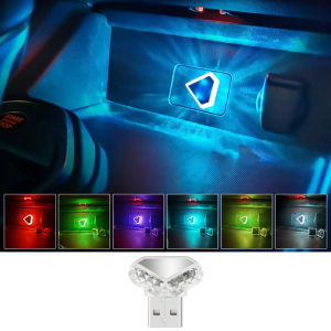 Đèn Không Khí Ô Tô Không Dây TypeC Đèn Ngủ Cầu Vồng USB Để Sửa Đổi Trang Trí Nội Thất