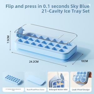 Food Grade Quick Ice Making Press Type Ice Tray Kitchen Tool for Freezing Ice Blocks Fast Ice Maker Mold without Brand