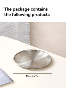 Thickened Stainless Steel Golden Round Fruit Plate Cake Plate Bone Tray BBQ Plate Flat Bottom Shallow Tray