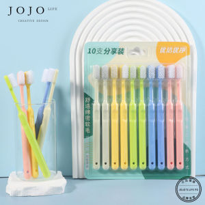 Soft Bristle Toothbrush Set of 10 for Home Use Guest Brush Small Head Gum Protection Fluoride Toothpaste Reduction Bad Breath