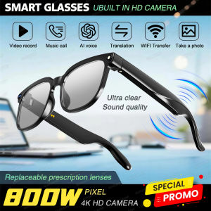 New AI Smart Glasses: 8MP Camera 4K Video record Chat GPT Assistant Real-time Translation Voice Call Music Sunglasses Men 2026
