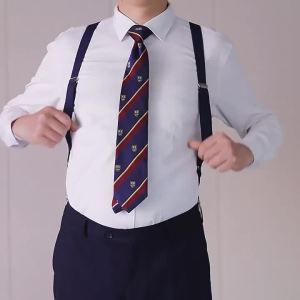 Fashion Vintage Suspenders for Adult Women Men 2.5cm Wide Cross-Over Back 2 Side Clips Adjustable Elastic Trouser Brace Straps