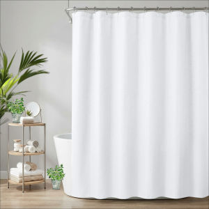 180x180cm Shower Curtain Waffle Weave Textured Oil-proof Shower Curtain for Bathroom Luxury Waterproof Curtain with 12 Hooks