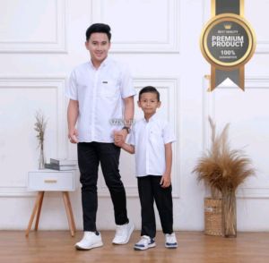 TERLARIS COUPLE KEMEJA POLOS AYAH DAN ANAK HARGA MASING MASING