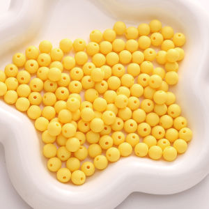 ลูกปัดอะคริลิกสีฟรุ้งฟริ้ง ลูกปัดกลมด้านสำหรับทำเครื่องประดับ DIY สร้อยข้อมือ สร้อยคอ อุปกรณ์งานฝีมือ เครื่องประดับแฟชั่น