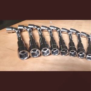 ISKU Kunci Sock L 8-17mm Kunci Sock Shock L Double Sock Allen Key 2 Way DR 1/2In 6PT Shock Wrench L