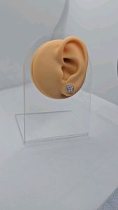 square stud stone earrings 92.5 italy silver jewelry (TUNAY NA SILVER)