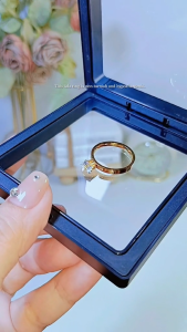 TALA hand made 18K Gold Terumi Ring 1 Carat Ring Cubic Zirconia Wedding Engagement Adjustable Ring For Women Accessories