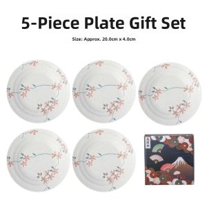 Mino Yaki | Home Use Japanese Cherry Blossom Embossed Ceramic Plate 20CM