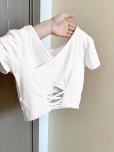 Fitted Open Back Short Sleeve Tshirt Women