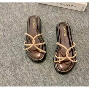 LANOES Sandal Platform Wanita Terbaru Kekinian Full Busa Empuk